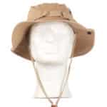 US Boonie Hattu Khaki, leveälierinen malli, tunnetaan myös nimellä "kalastajanhattu", nepparit hatun sivuilla joilla voi kiinnittää reunan ylös, sopii kuumiin keleihin ja etelänmatkoille
