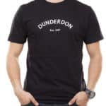 Dunderdon T2 T-Paita Musta, laadukas logo t-paita, iso valkoinen printti rinnassa