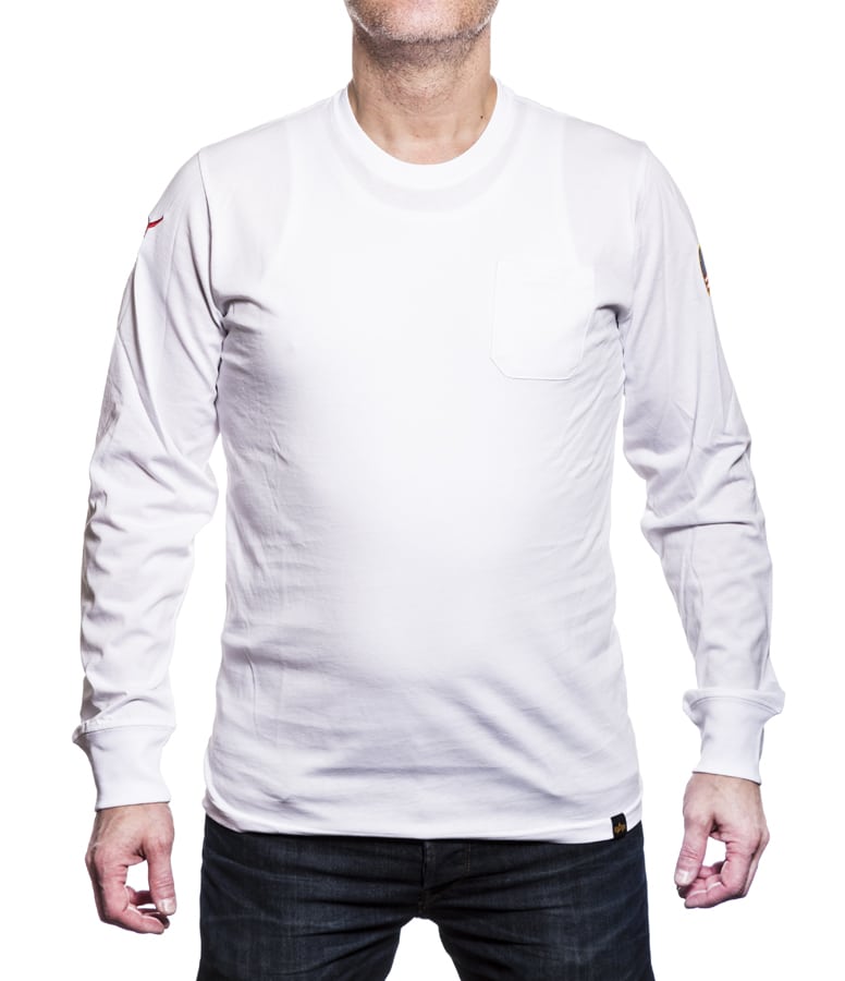 Alpha NASA Long Sleeve Shirt Pitkähihainen T-Paita Valkoinen
