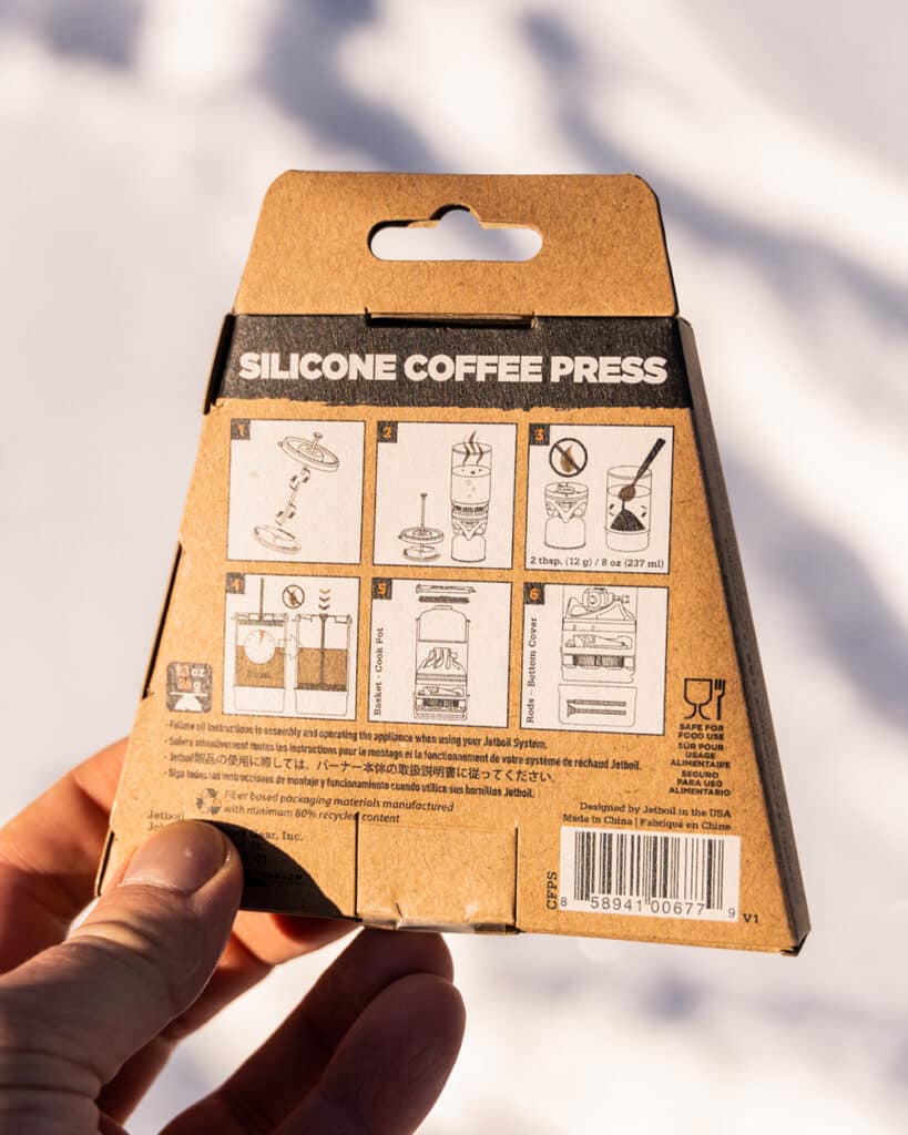 Jetboil Coffee Press Kahvipresso Silikonireunalla2