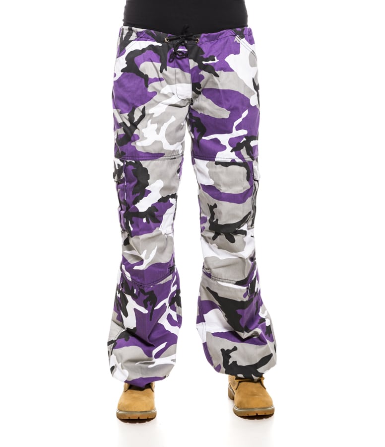 Naisten Colored Paratrooper Reisitaskuhousut Ultraviolet Camo