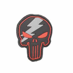 Punisher Red Bolt Pääkallo PVC Velcromerkki