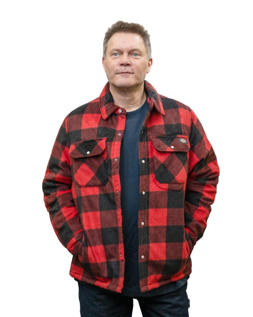 Dickies Portland Lumbershirt Paita Takki, puna/musta ruutukuvioitu paksu kauluspaita/takki