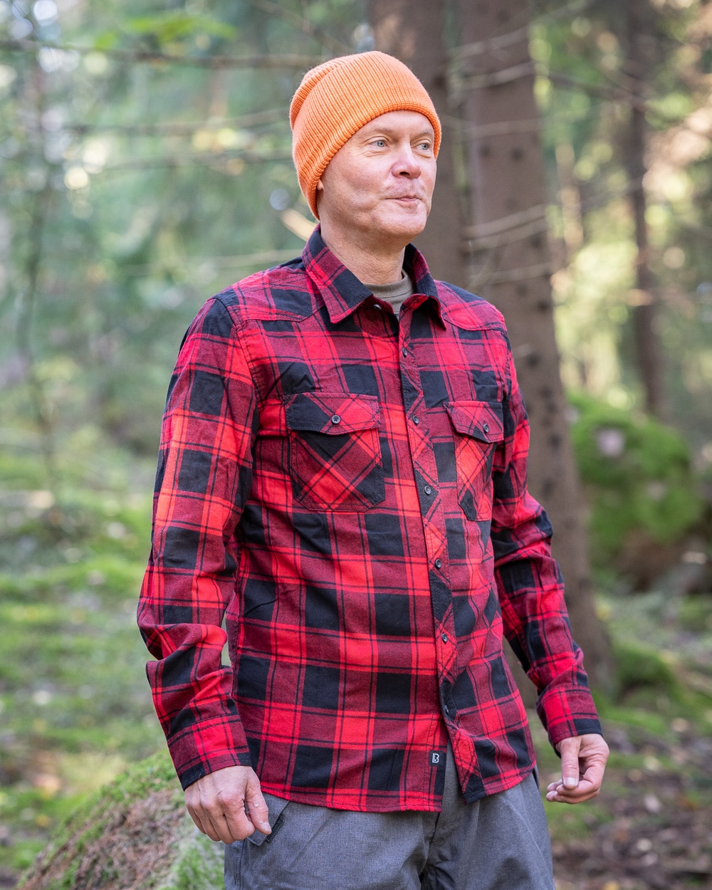 Brandit Lumberjack Kauluspaita Punainen, punamusta ruutukuvio