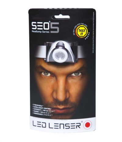 Led Lenser Otsalamppu SEO5 Musta, valoteho 180 lumenia, pitkä paloaika, käy kolmella AAA-paristolla, otsalamppu