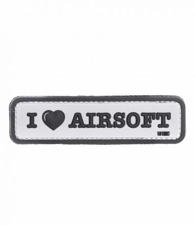 I Love Airsoft Velcromerkki Harmaa
